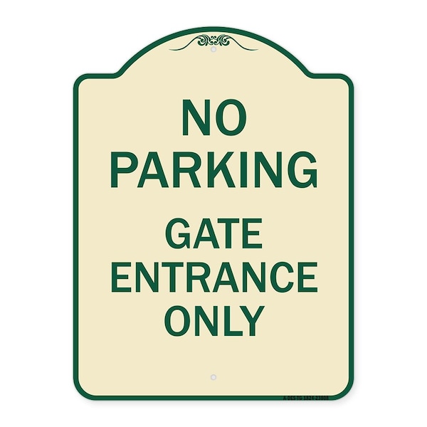 Signmission No Parking Gate Entrance Only Heavy-Gauge Aluminum Architectural Sign, 24" x 18", TG-1824-23808 A-DES-TG-1824-23808 - main
